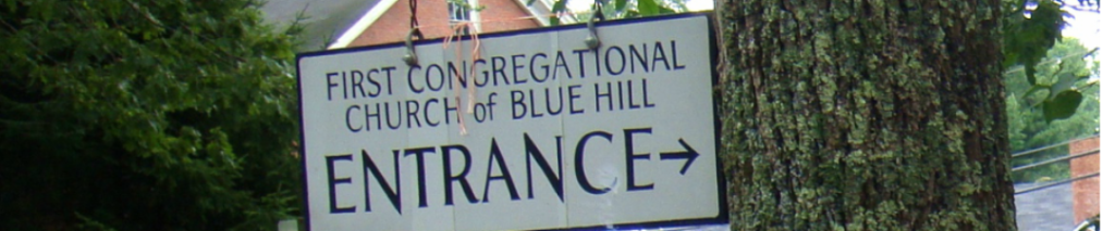 Entrance sign at the First Congregational Church of Blue Hill